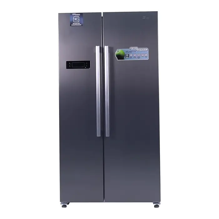 ثلاجة ١٨ قدم دولابي سوبر جنرال ديجيتال نوفروست - اسود Ksgr860-sbs-ss ثلاجة ١٨ قدم دولابي