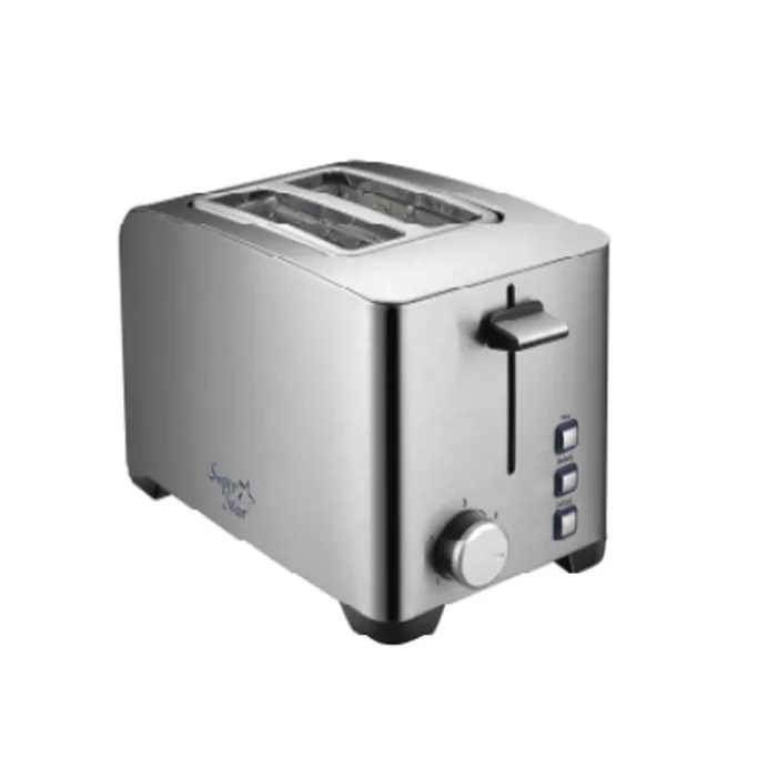 محمصة توست سوبر ستار 850 وات 2 شريحة - فضي Gss-bt2ss محمصة توست