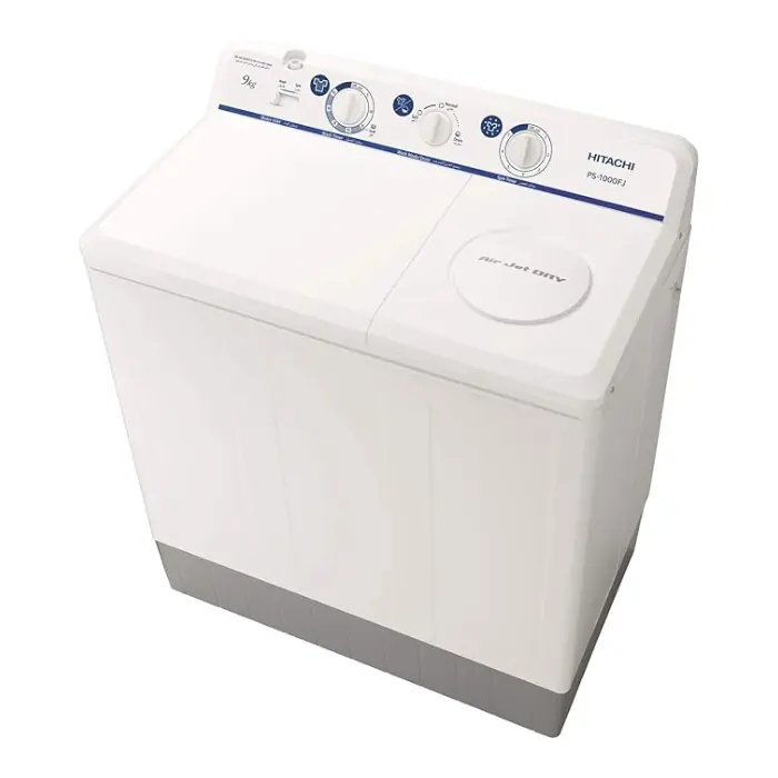 غسالة ملابس حوضين هيتاشي 9 كيلو - ابيض PS-1000FJ-22056AWH غسالة ملابس حوضين