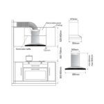 شفاط مطبخ هرمي روبام 90سم بلت ان 200 وات – ستيل
