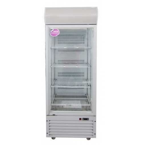 ثلاجة بانكول عرض 800 لتر 1 باب زجاج دواجن - أبيض