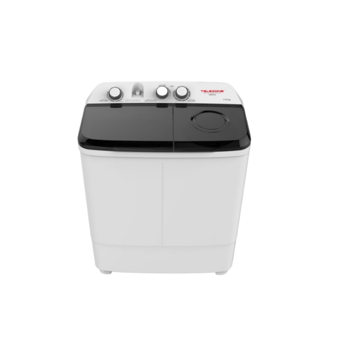 غسالة حوضين تليزون 7 كيلو - ابيض