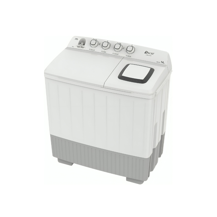 غسالة حوضين أوسكار 14 ك غسيل 7.5 ك تجفيف-أبيض