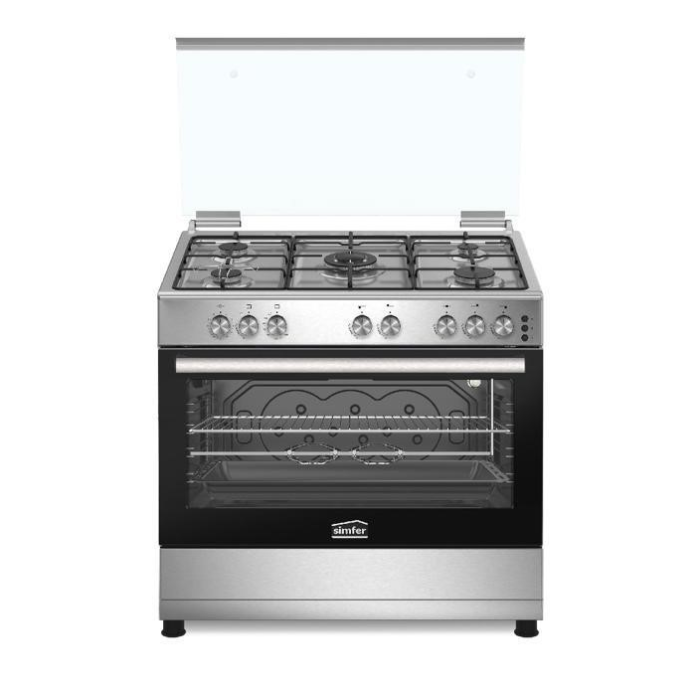 فرن غاز سيمفر 5 شعلات - 60*90 سم - ستيل