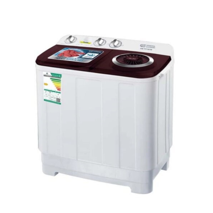 غسالة 7 كيلو جنرال سوبريم حوضين أبيض/ أحمر