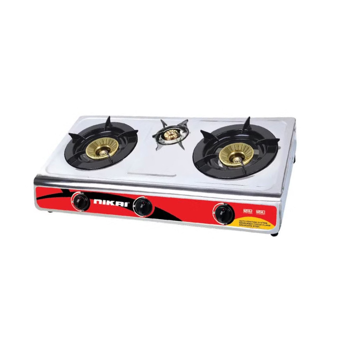 موقد غاز نيكاي 3 شعلة - ستيل