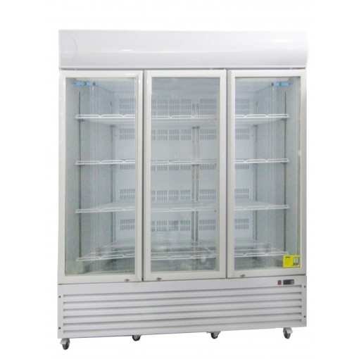 ثلاجة بانكول عرض 3 باب زجاج دواجن 2000 لتر _ أبيض
