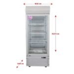 ⁦ثلاجة بانكول عرض 800 لتر 1 باب زجاج دواجن - أبيض⁩ - الصورة ⁦3⁩