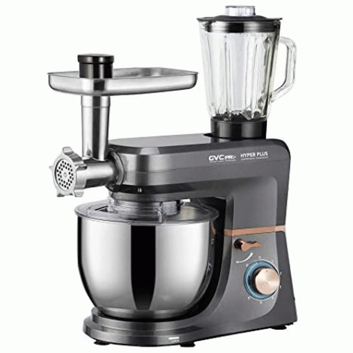 عجانة GVC PRO الكهربائيةومحضرة طعام 3X1 رمادي