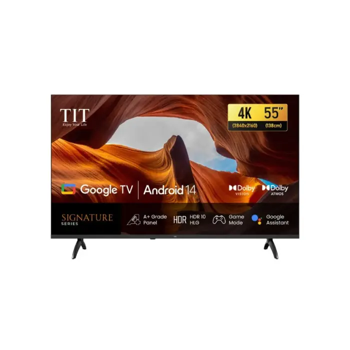 شاشة ٥٥ بوصة تي اي تي 4K UHD نظام أندرويد 14 55G2025 شاشة ٥٥ بوصة