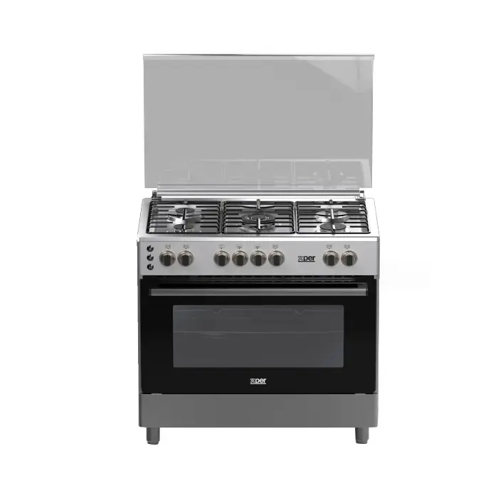 فرن غاز اكسبير 90 * 60 سم - 5 عيون - ستيل XP960GGEN فرن غاز