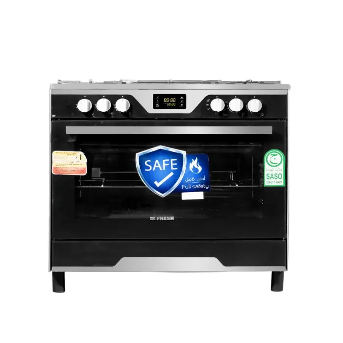 فرن غاز فريش 60*90 سم ــ 5 شعلات ــ أسود FSC9060MB فرن غاز